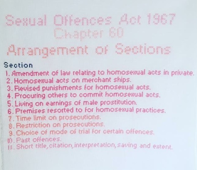 Sexual Offences act cross stitch