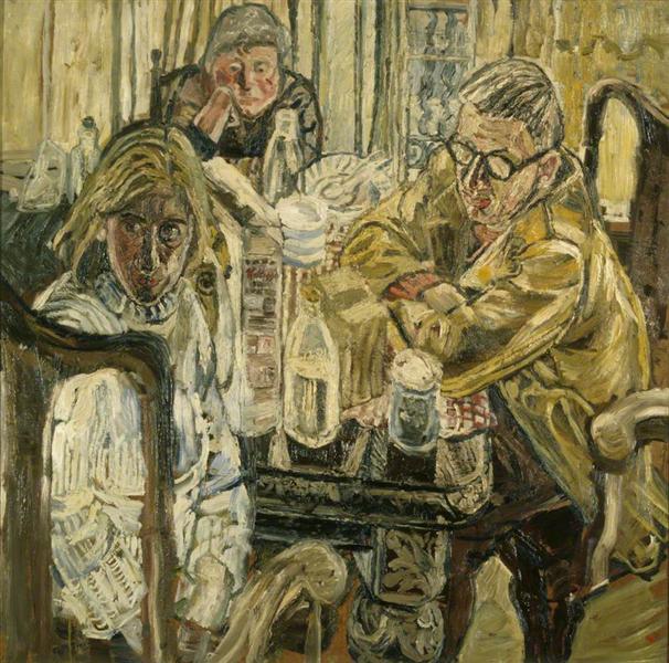 Three People at a table