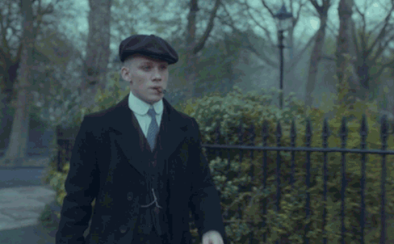 John Shelby walking away from an explosion in Peaky Blinders Tv show