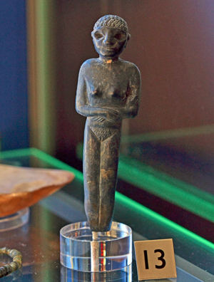 Replica of a lapis lazuli figure of a woman
