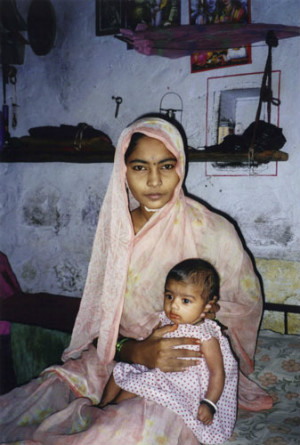 Indian girl with samll baby