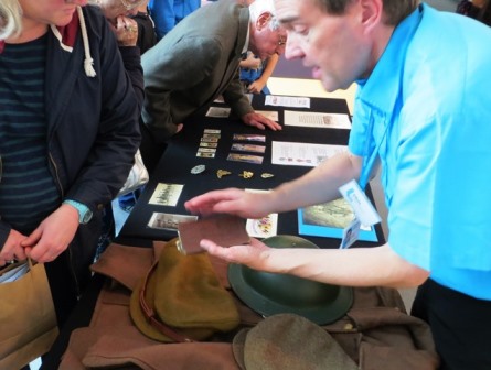 Handle World War One object at Family History Day