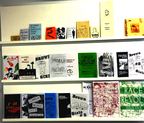 Zines on display in the Journey to Justice exhibition