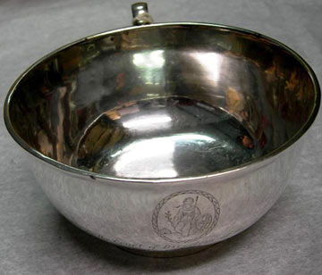 Engraved silver bowl