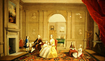 18th century painting of a family at home