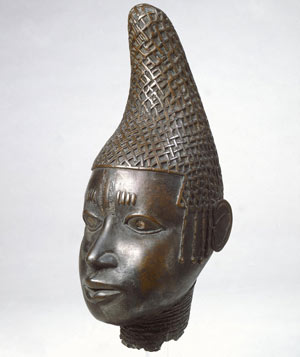 bronze sculpture of a woman's head