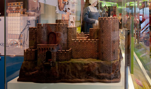 castle model in museum display