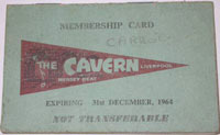 Cavern club membership card