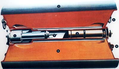 Diagram showing an internal view of a pistol mechanism