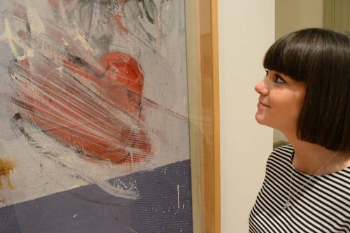 Katherine with 'Cliff' by David Hockney