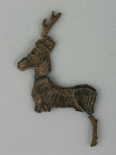 Fragments of a deer, a votive offering from the Sanctuary of Artemis Orthia. Deer are associated with the hunting goddess Artemis.