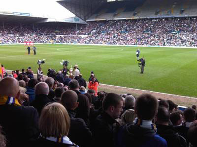 people watching football match at Leeds 