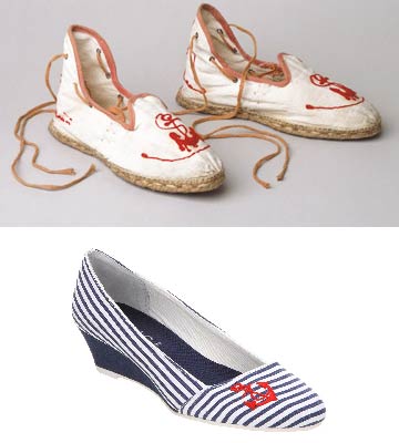 Striped summer shoes