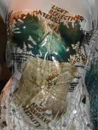 Detail of a dress made of glass