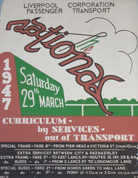 Poster advertising public transport to the Grand National in 1947