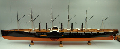 colour image of a large ship model