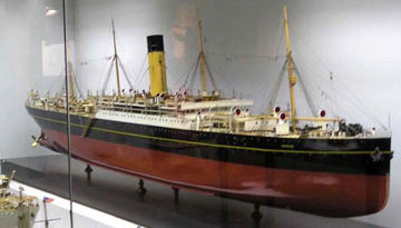 ship model in museum display