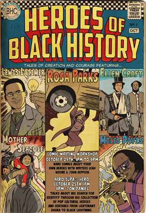 comic book illustrations of heroes of Black history