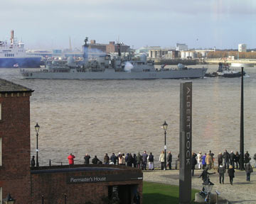 Photograph of ship HMS Liverpool in Mersey