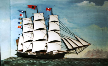 model of a large sailing ship