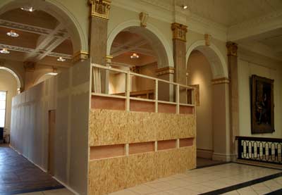 Construction of the Insyde installation at the Walker Art Gallery