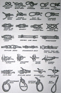 diagram showing lots of different types of knots