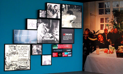 exhibition display of photgraphs and social media comments