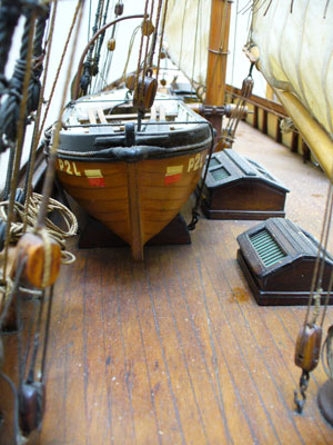 detail of model ship