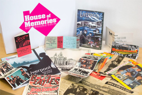 A Liverpool-themed Memory Box filled with memorabilia and ephemera