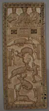photograph of a carved ivory panel