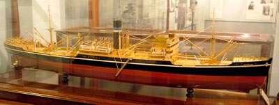 colour photo of a ship model