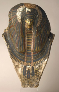 photo of a painted mummy mask