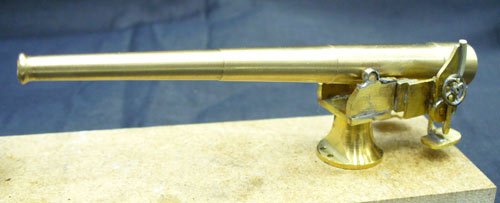 brass model gun, before it was painted