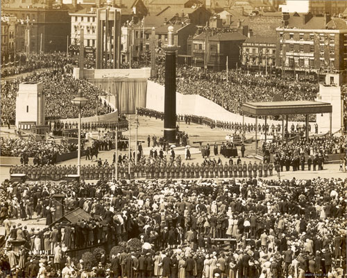 archive photo of crowds at the opening of the Queensway Mersey tunnel