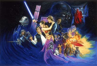 Josh Kirby's original artwork for Return of the Jedi film poster