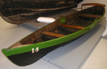 wooden rowing boat