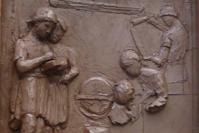 detail of scene made of clay