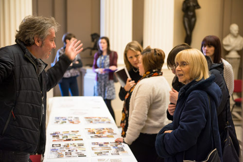 Simon speaks to visitors about the plans for the gallery.