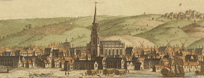 detail of church from painting