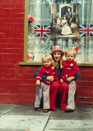 Mother and sons with Jubilee decorations