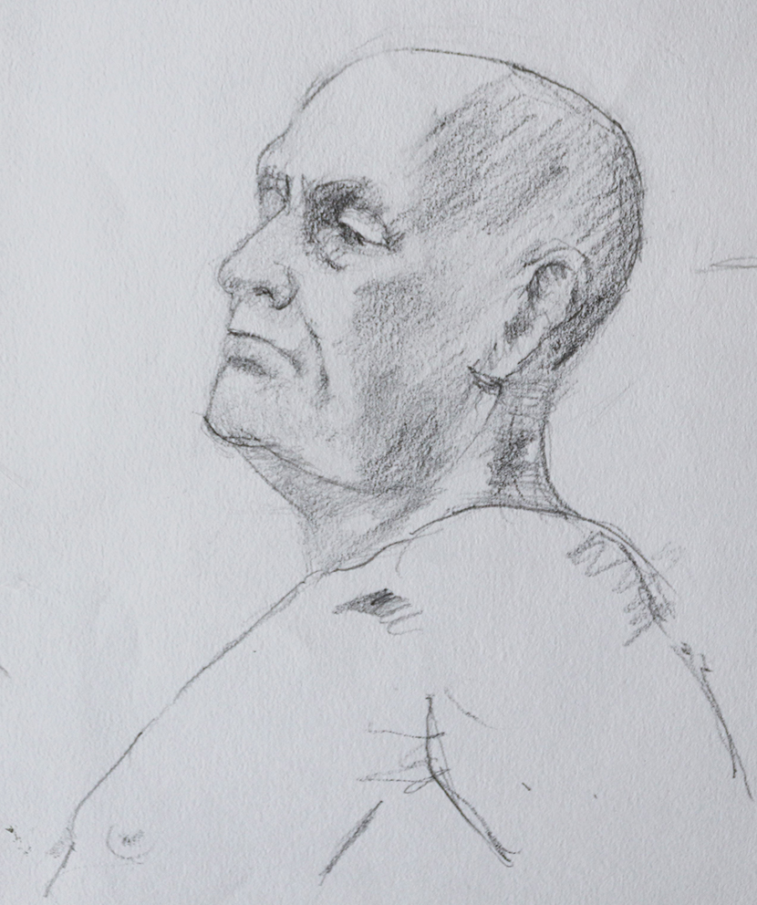 Paul Gateny life drawing of a head