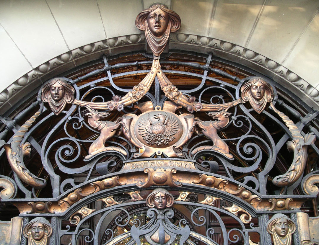 Highly ornate metalwork gates