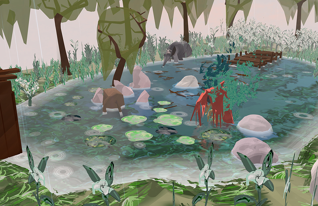 Image from game Sunshowers - a serene pond