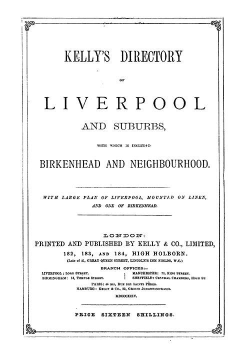 Kelly’s Directory of Liverpool, 1894