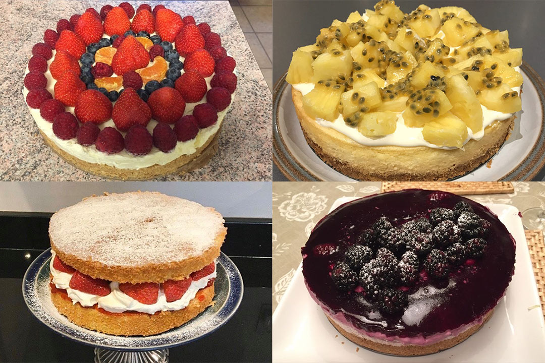 Cakes with fruit