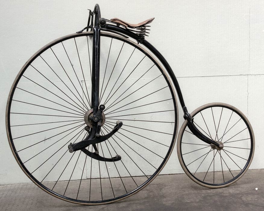 vintage bicycle with a huge front wheel