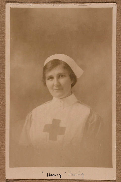 Florence Irving in nurse's uniform