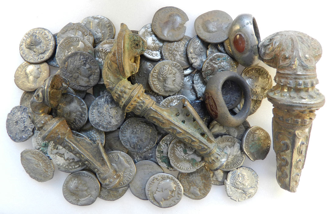 Roman coins and jewellery