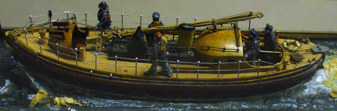 model of lifeboat at sea