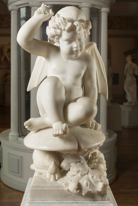 marble sculpture of a child with wings